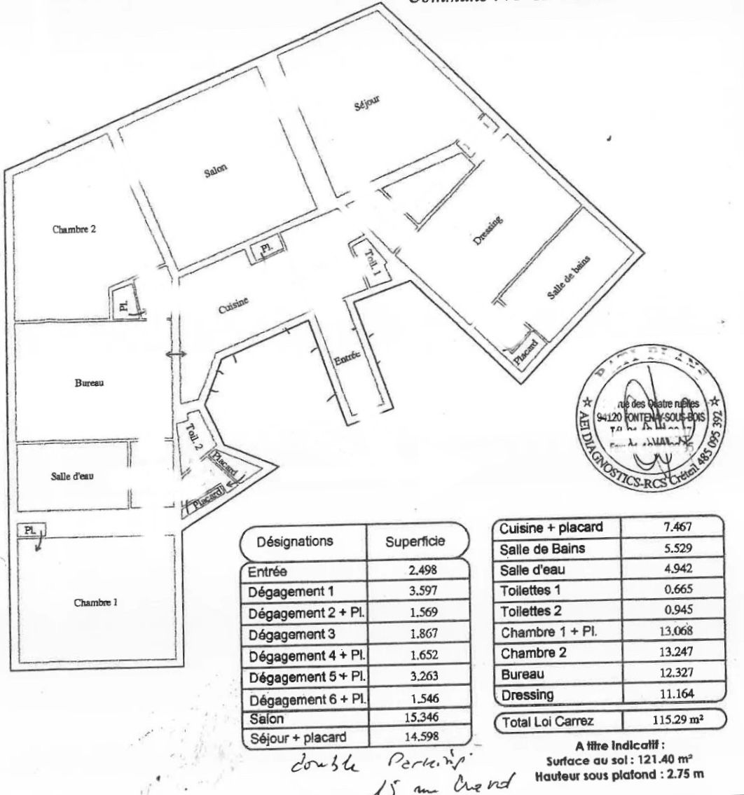 Vente Appartement 6&nbsp;Pièces 121&nbsp;m² Paris 12
